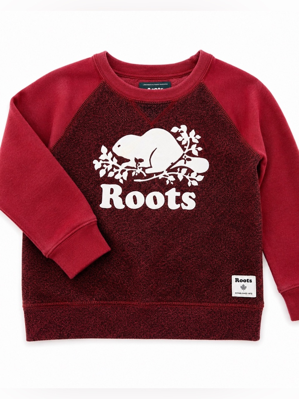 Roots baby Crewneck Sweatshirt in Burgundy